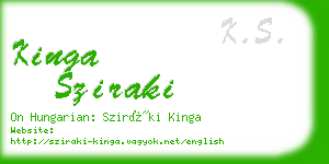 kinga sziraki business card